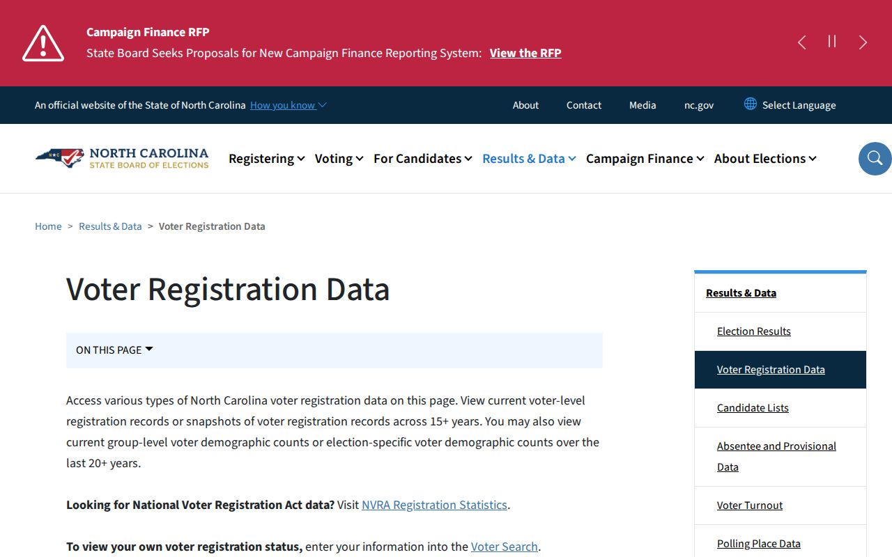 Durham voter registration records public data downloads